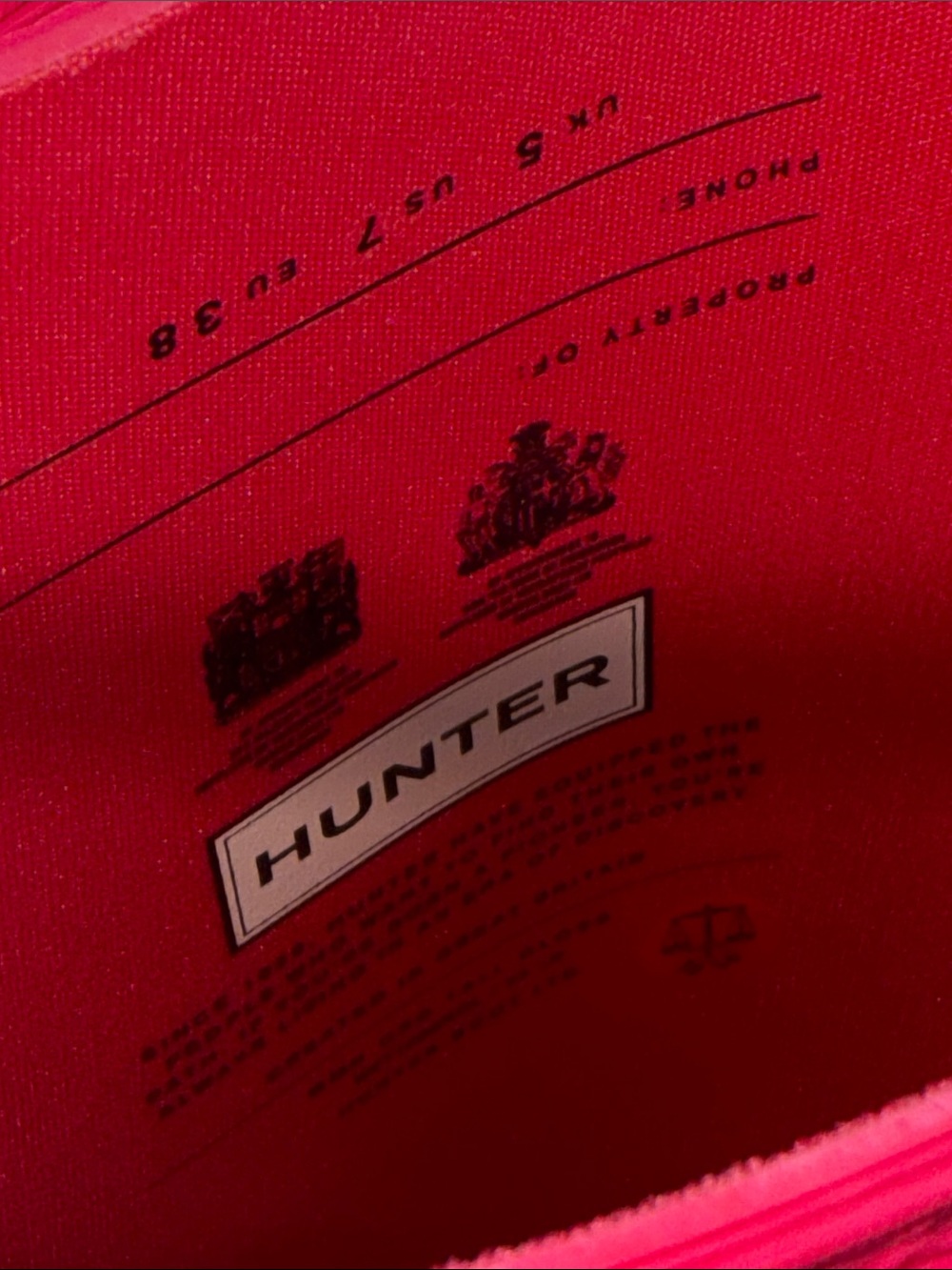 Hunter Tall Gloss Rain Boots in Hot Pink - Picture 16 of 17